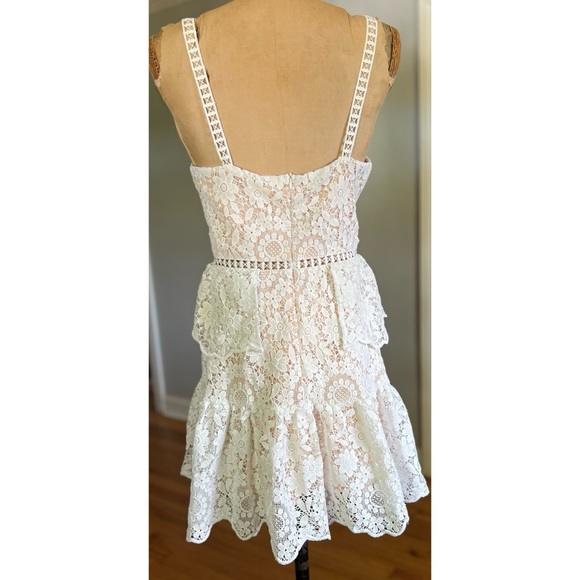 Showpo Monay Ruffle Hem Lace Mini Dress US 6 - Picture 2 of 15